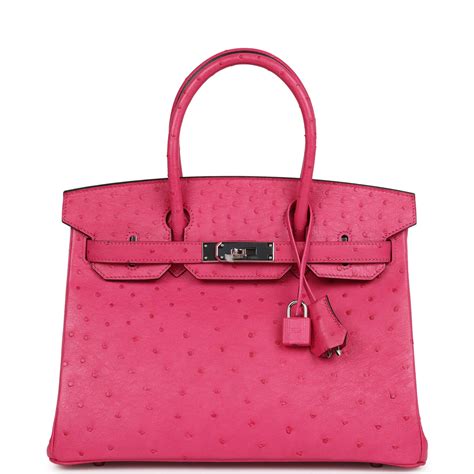 hermes birkin 30 rose tyrien ostrich|Hermès Birkin 30 Rose Tyrien Ostrich Palladium Hardware.